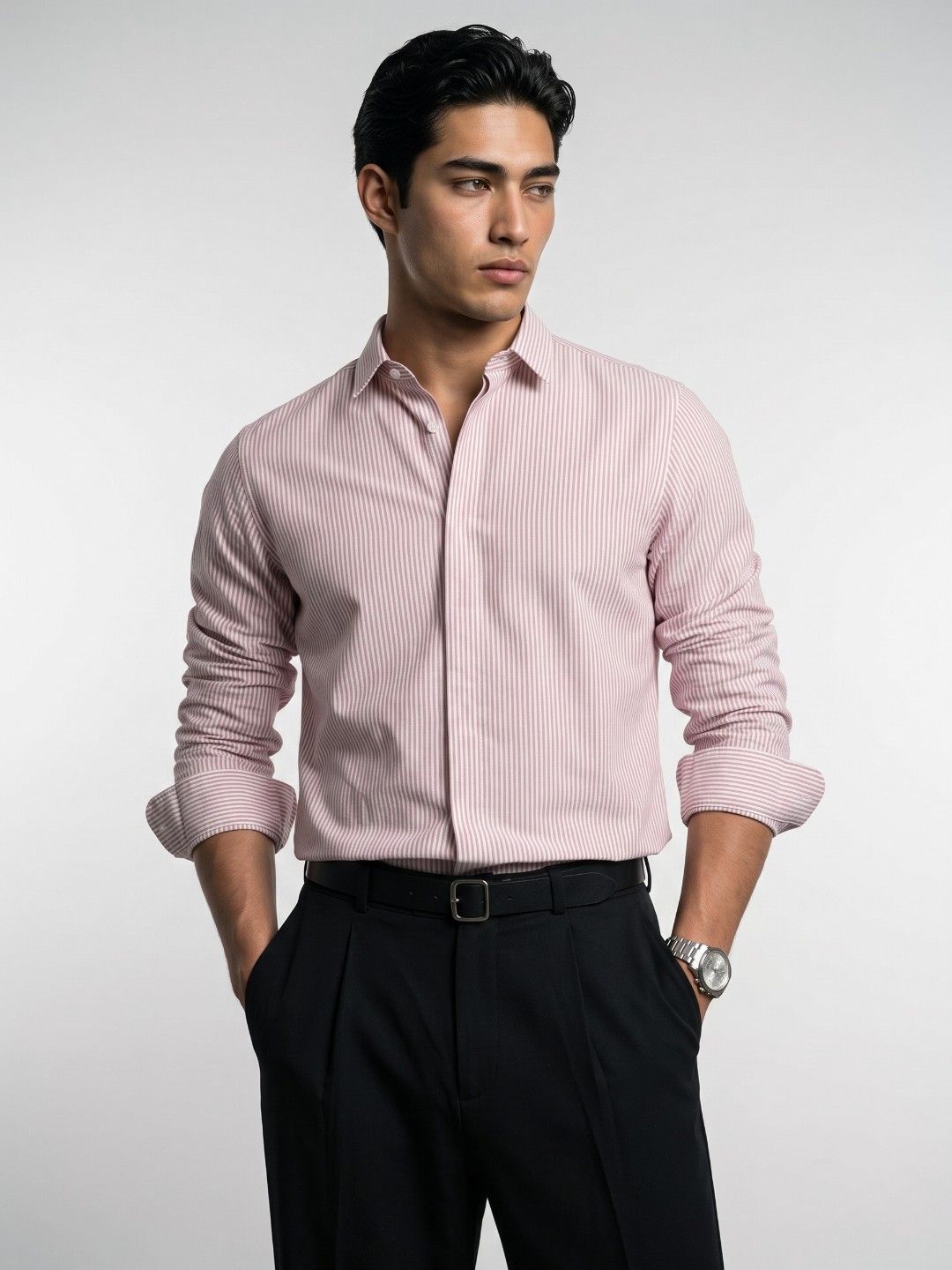 OvrWrk Men Striped Casual Shirt