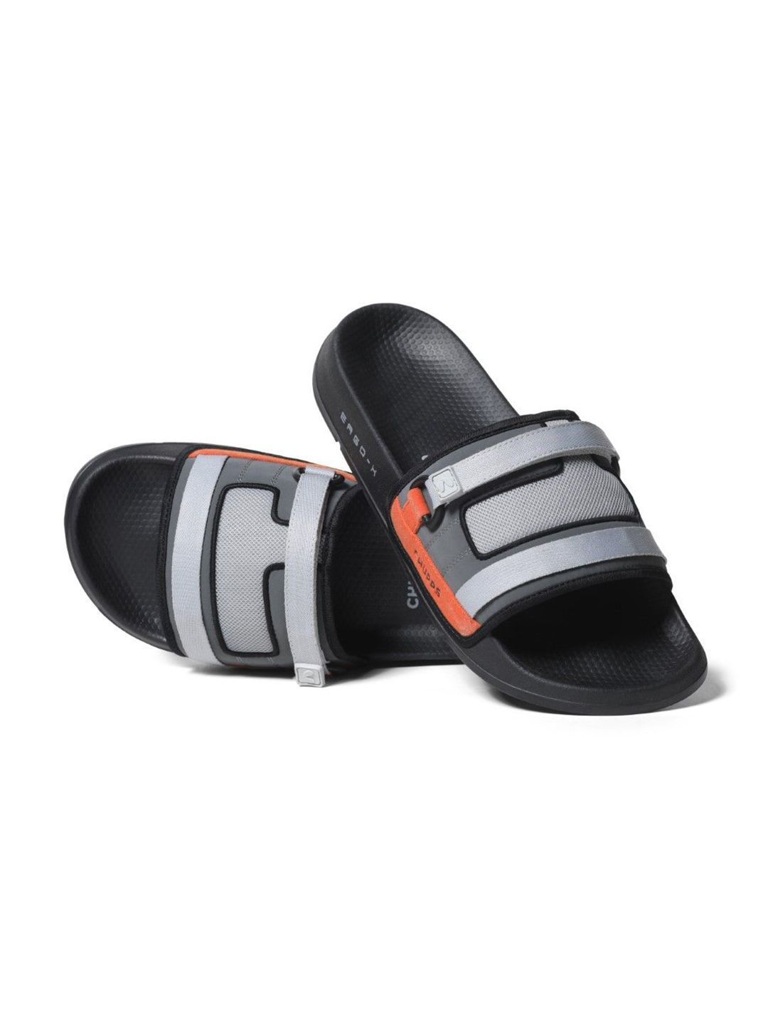 CHUPPS Men Grey Rebel Ergo-X Orthopedic Sliders