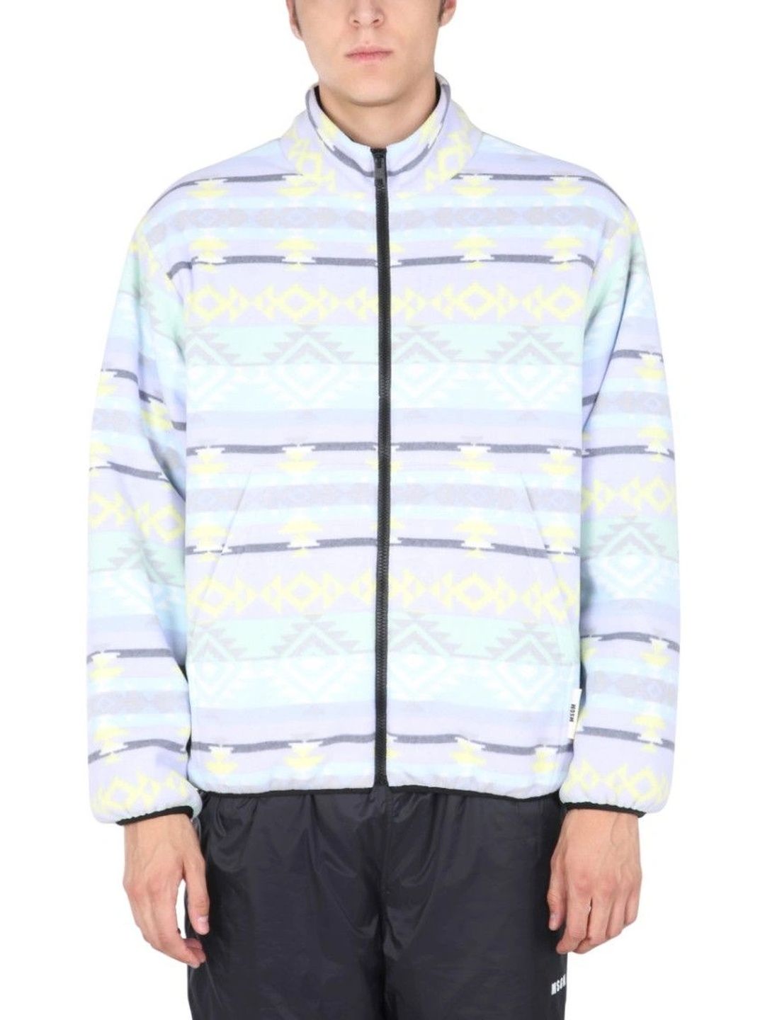 MSGM Multicolor Abstract Mock Collar Jacket