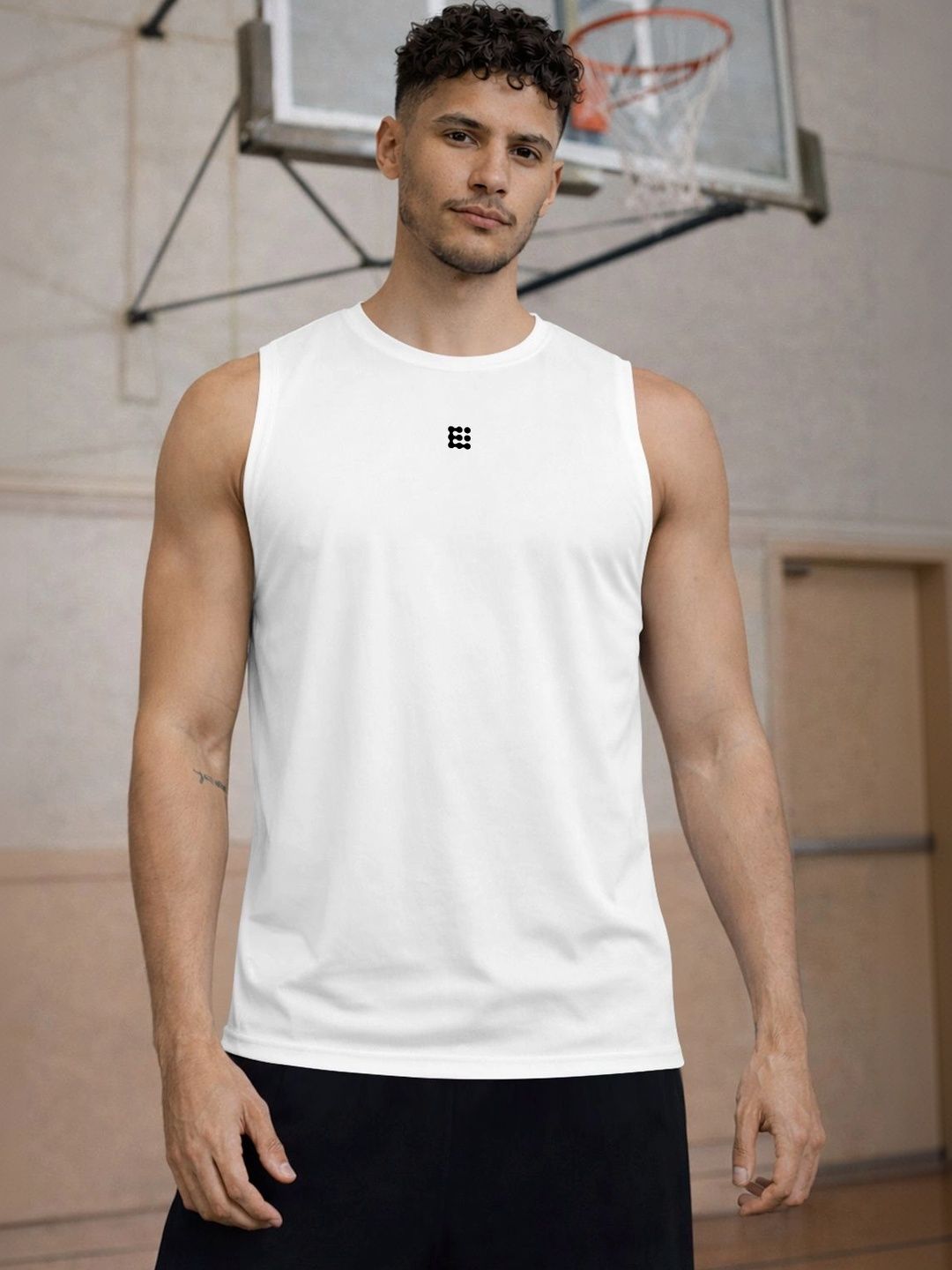 ENRIZZ X FITNESS EXCHANGE Men Brand Logo Printed Dri-FIT T-shirt