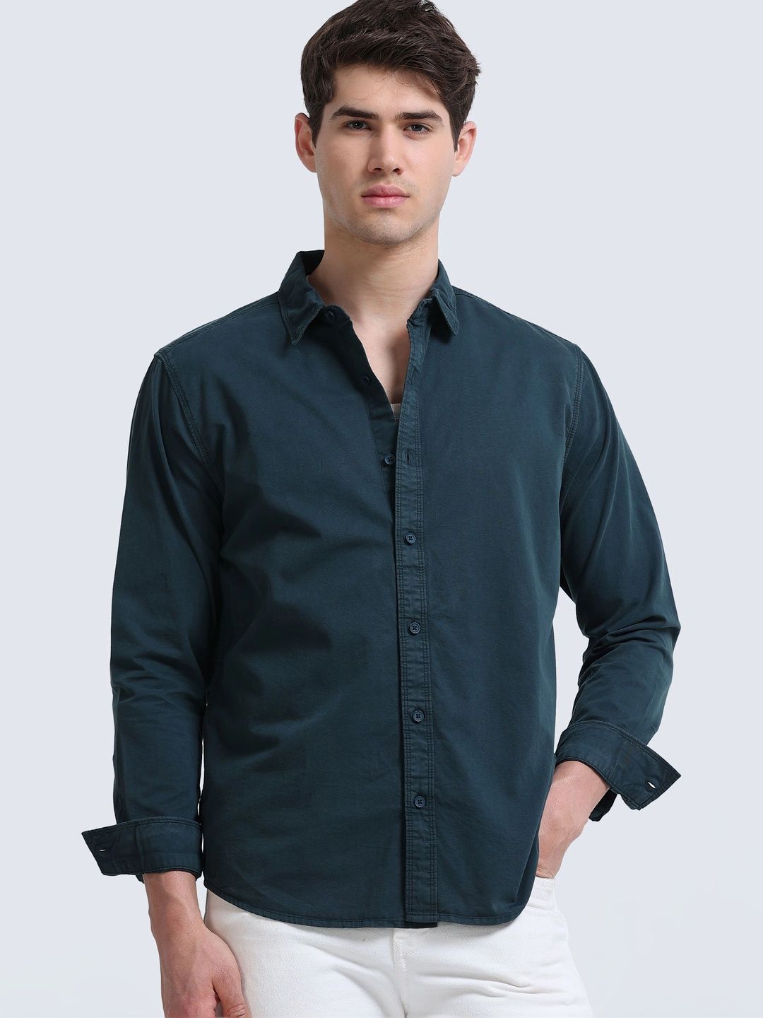 StitchX StitchX Men Full Sleeve Core Essentials Twill Over-Dyed Shirt