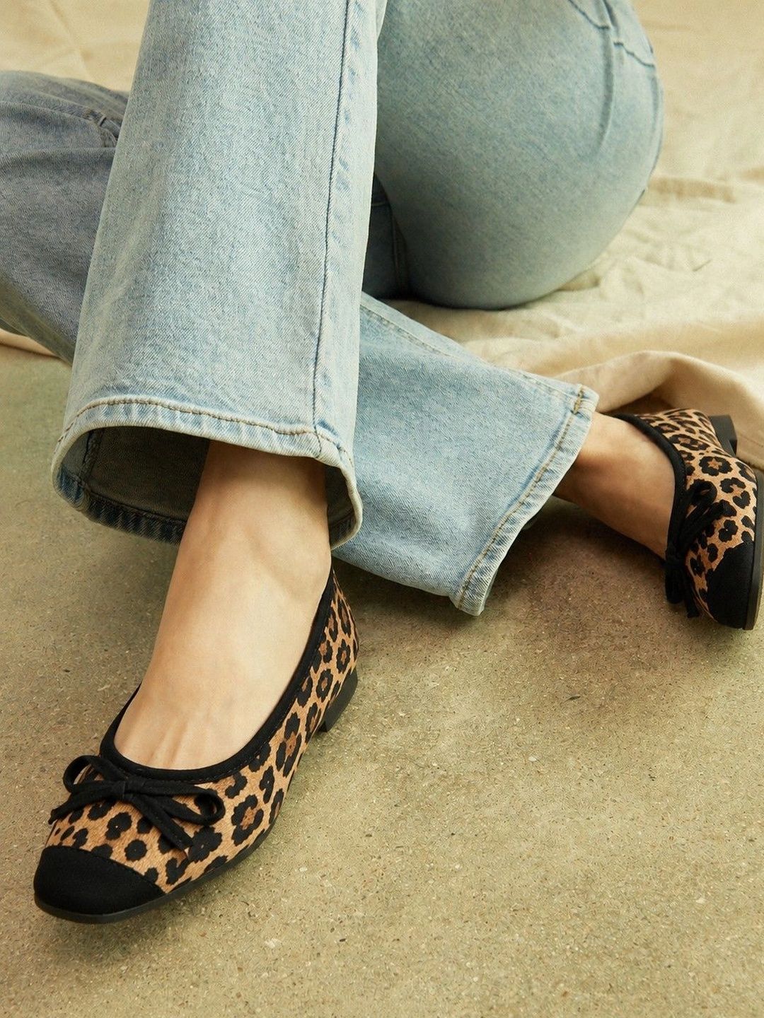 Austine Printed Round Toe Slip-On Ballerinas