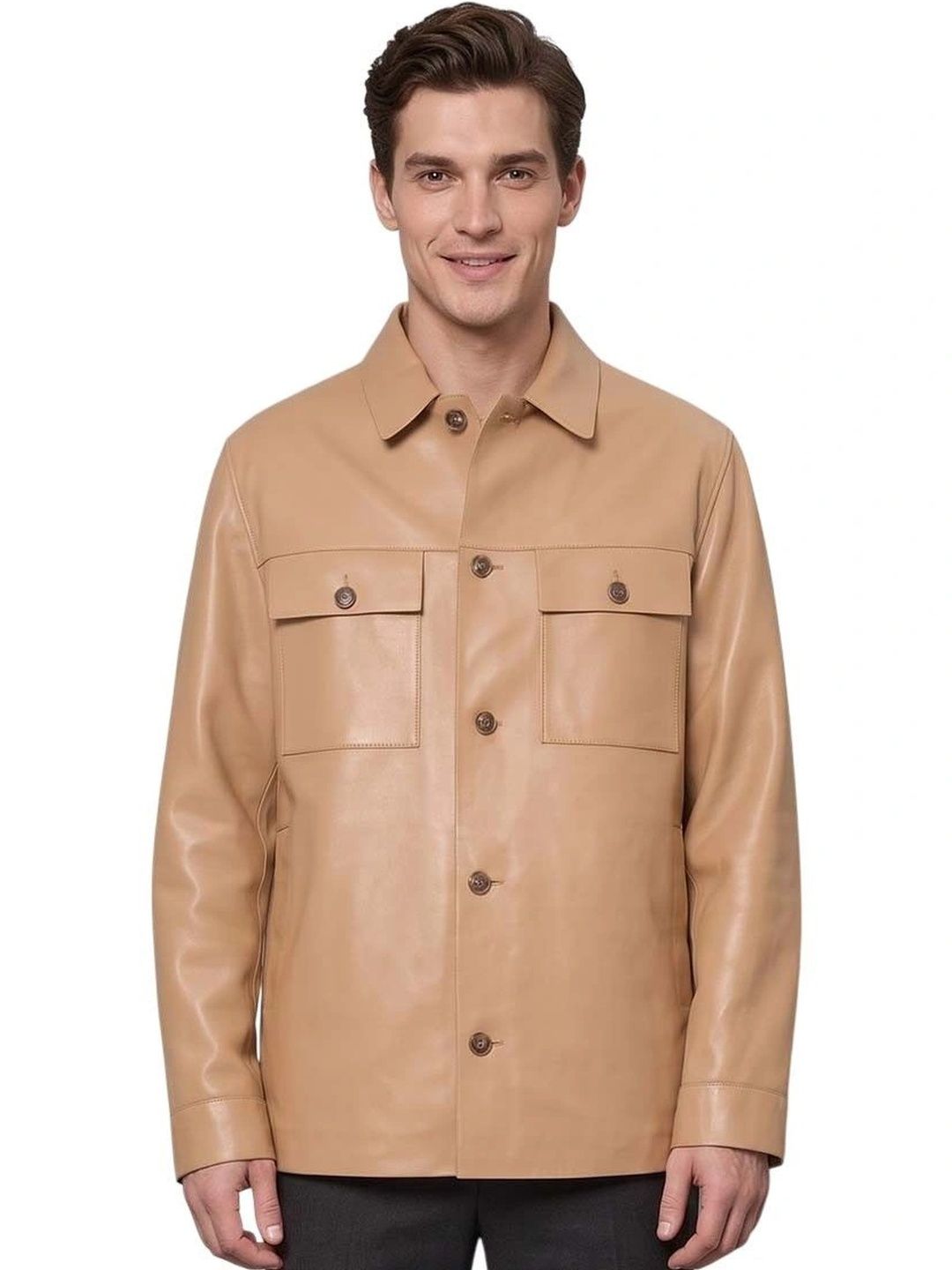 BOSS Beige Shirt Collar Jacket