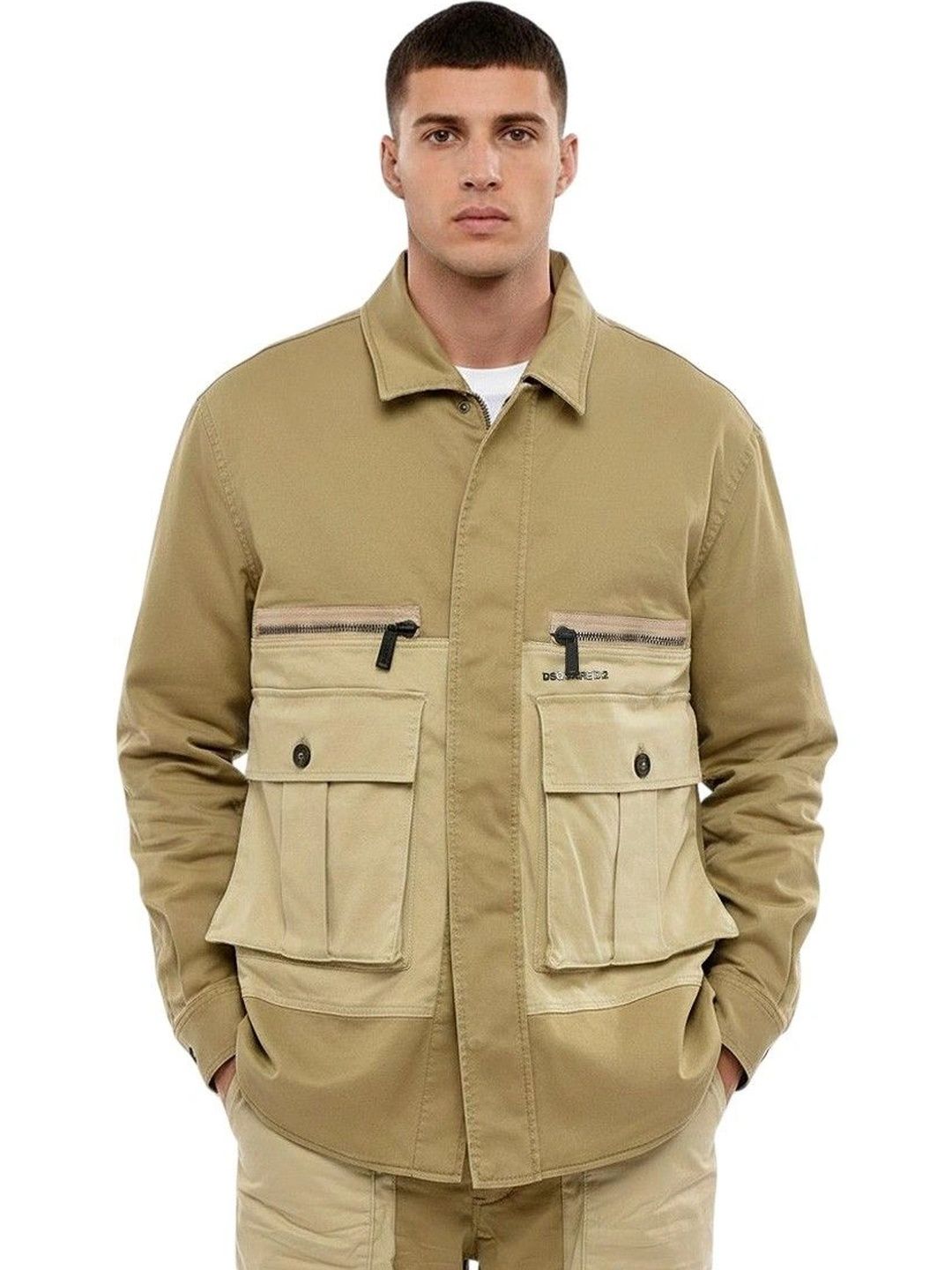 Dsquared2 Green Shirt Collar Jacket