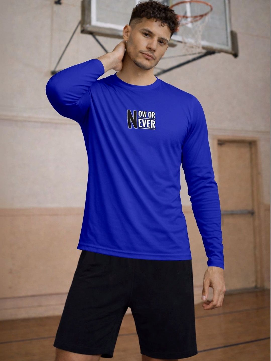 ENRIZZ X FITNESS EXCHANGE Men Typography Printed Dri-FIT T-shirt