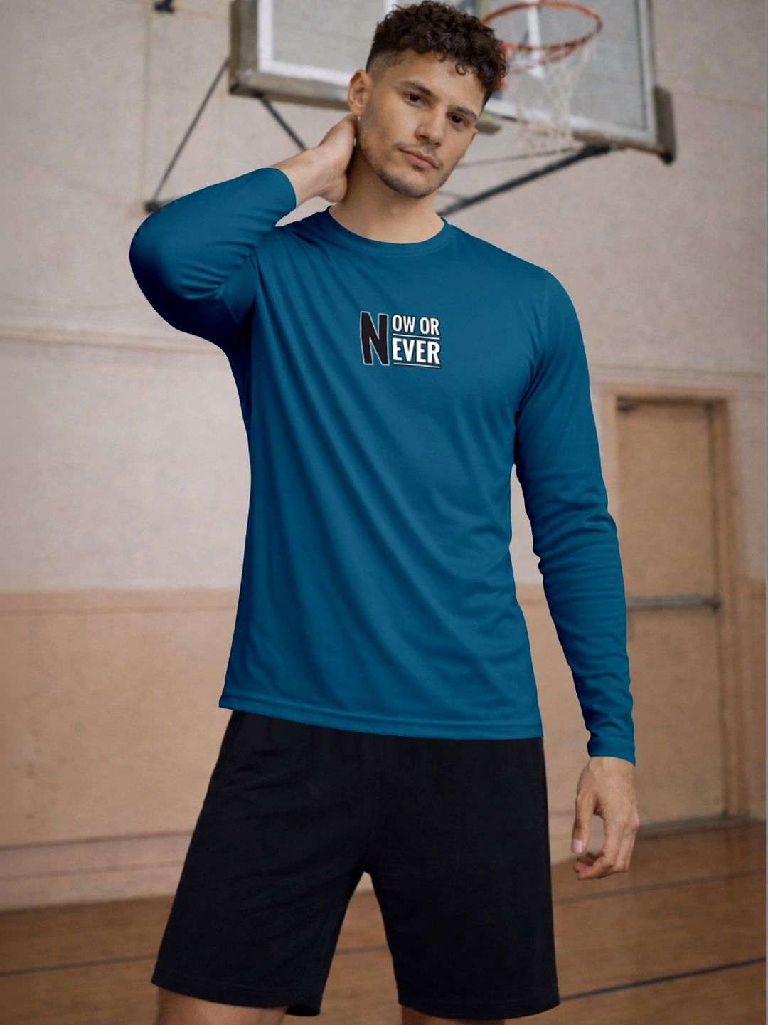 ENRIZZ X FITNESS EXCHANGE Men Typography Printed Dri-FIT T-shirt