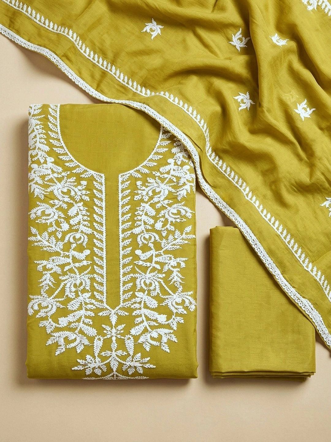 Meena Bazaar Embroidered Unstitched Dress Material