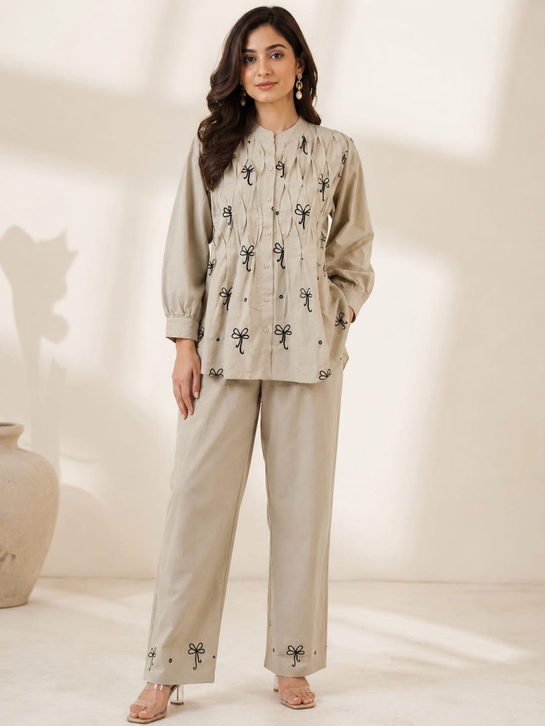 Ilaaha Embroidered Shirt with Palazzos