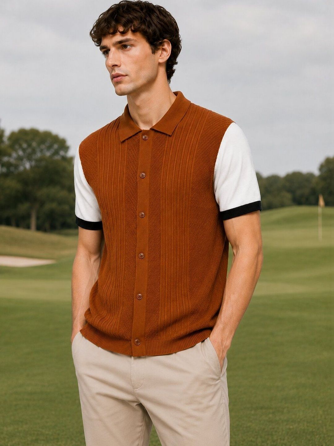 MOHICANS Men Colourblocked Polo Collar T-shirt