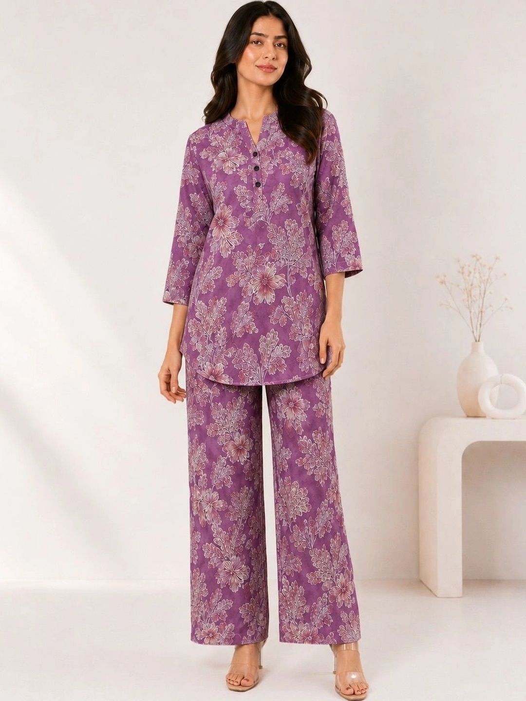 Desimo Floral Printed Top with Palazzos