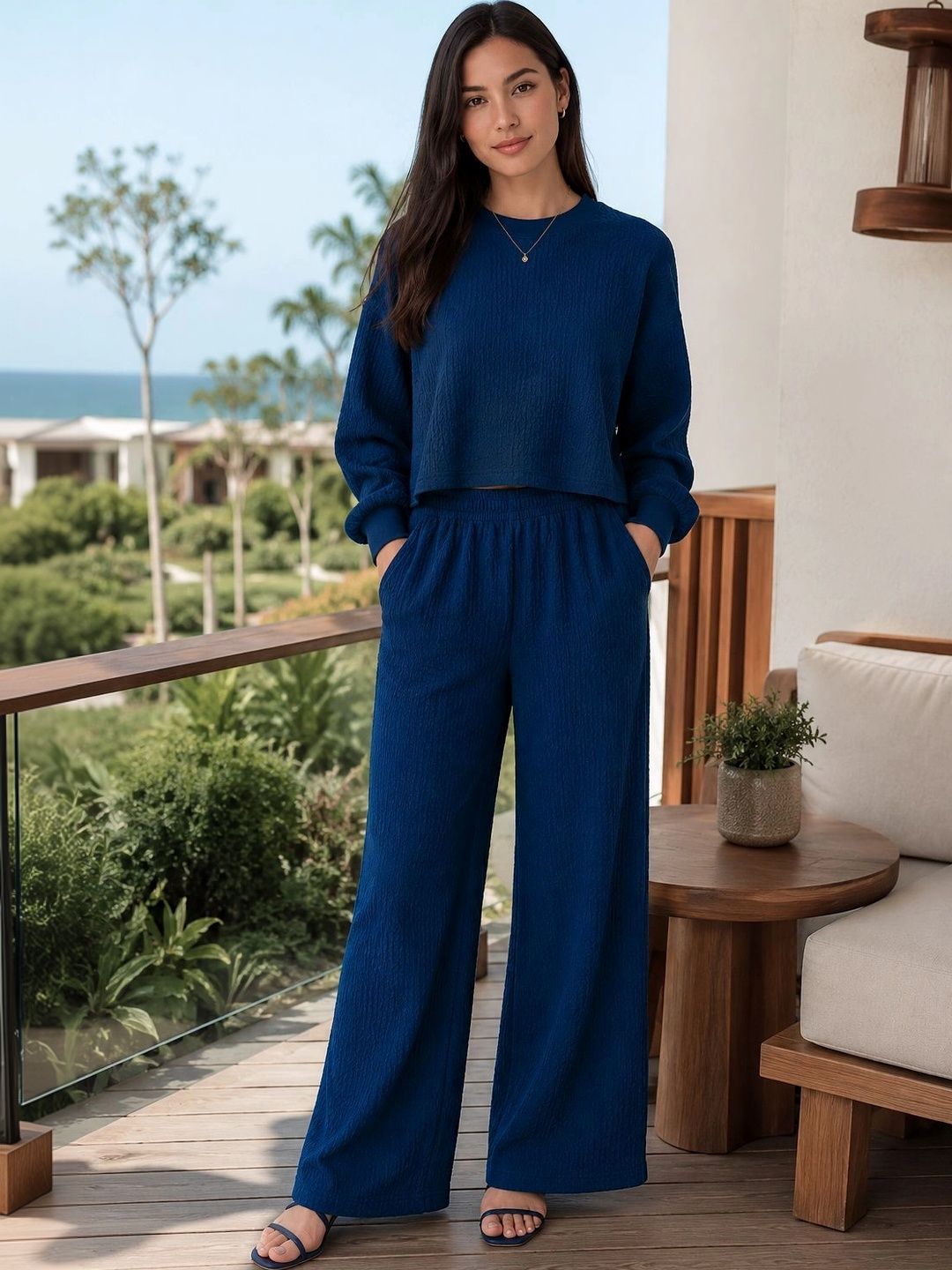 Merira Merira Self Design Sweater with Palazzos