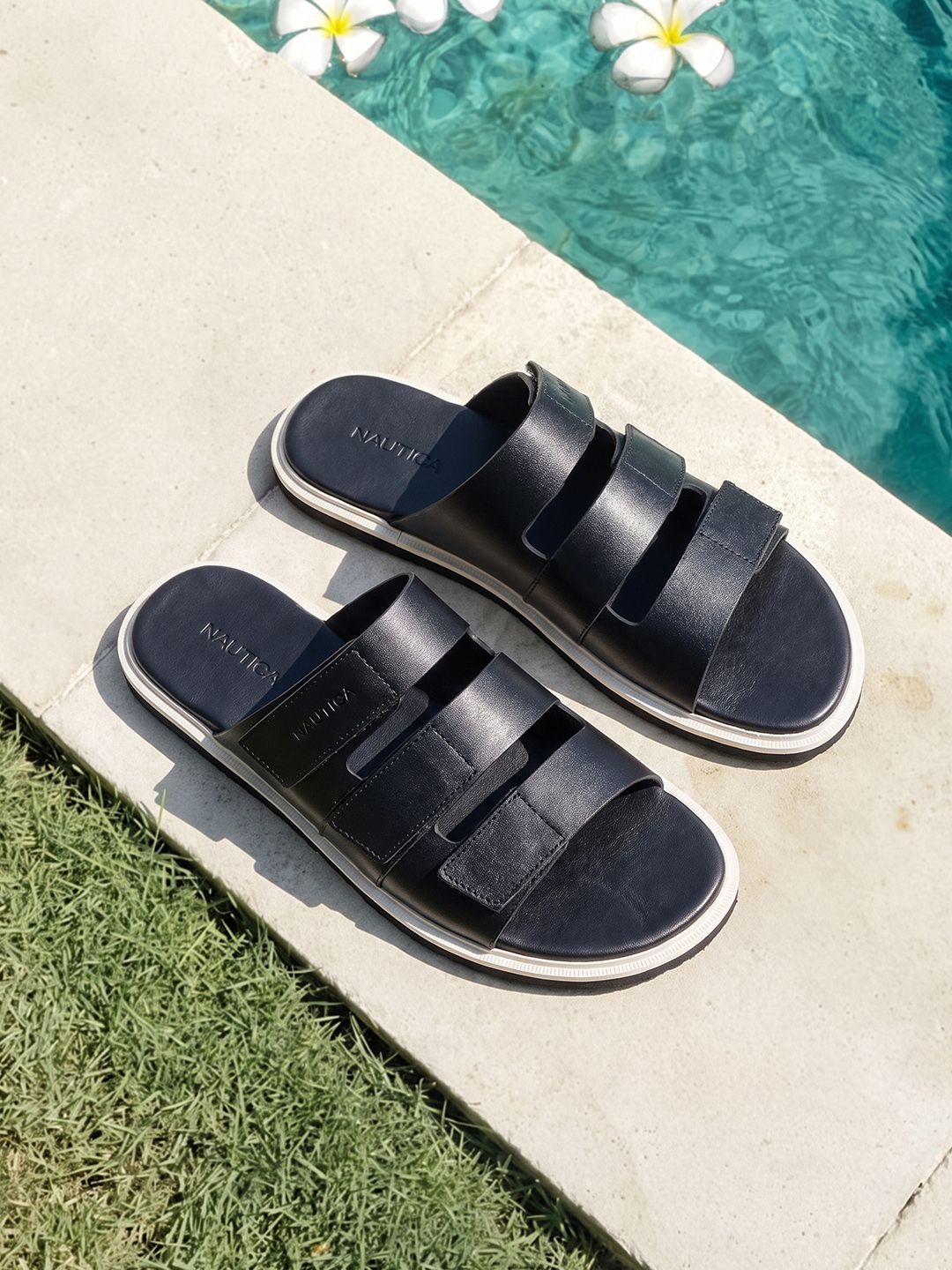 Nautica Men Leather Comfort Sandals