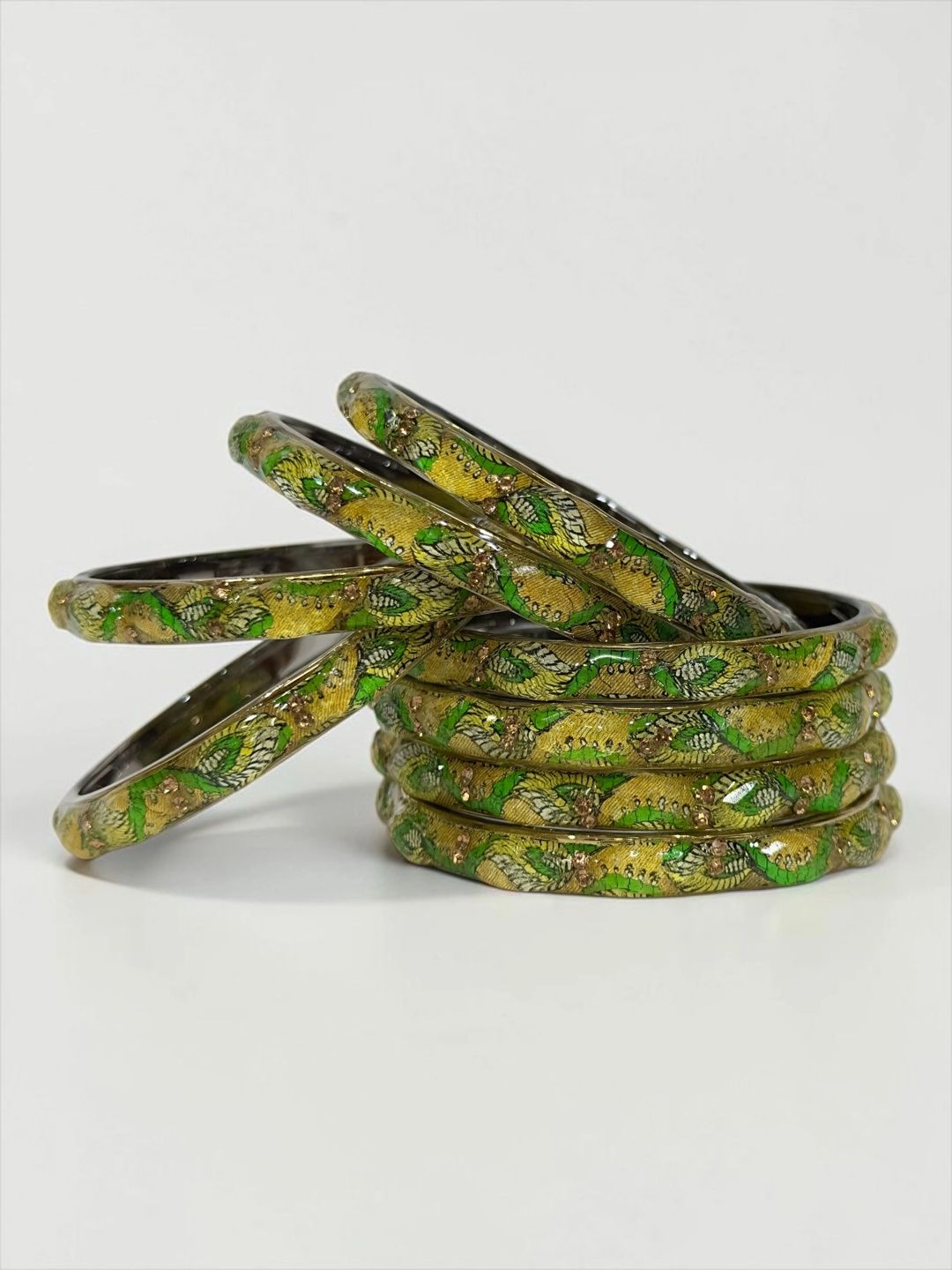 PRIYA KANGAN PRIYA KANGAN Enamelled Stone Studded & Beaded Bangle