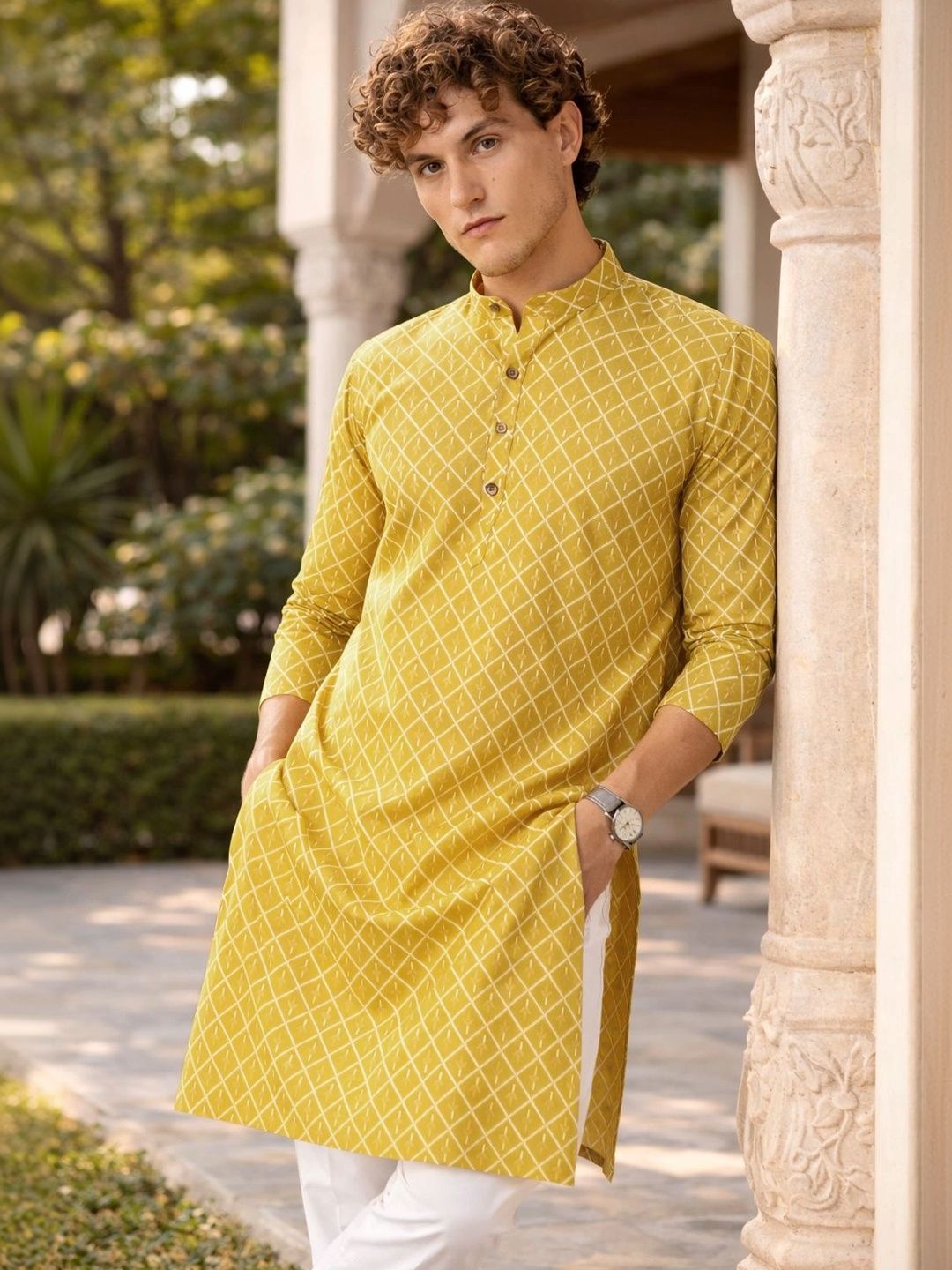 Anouk Foil Printed Straight Long Kurta