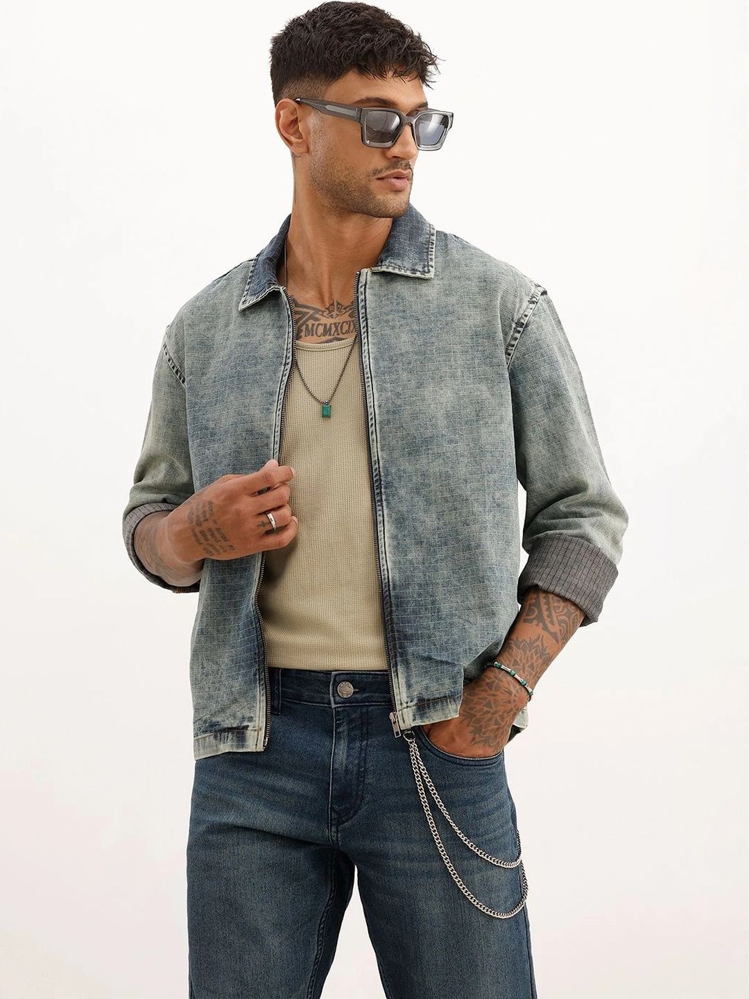 WROGN WROGN Men Washed Denim Jacket