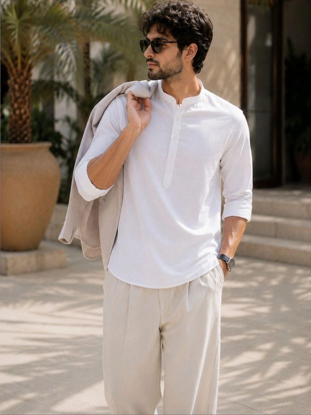 See Designs Men Solid Kurta Straight Above knee Regular Cotton Kurta