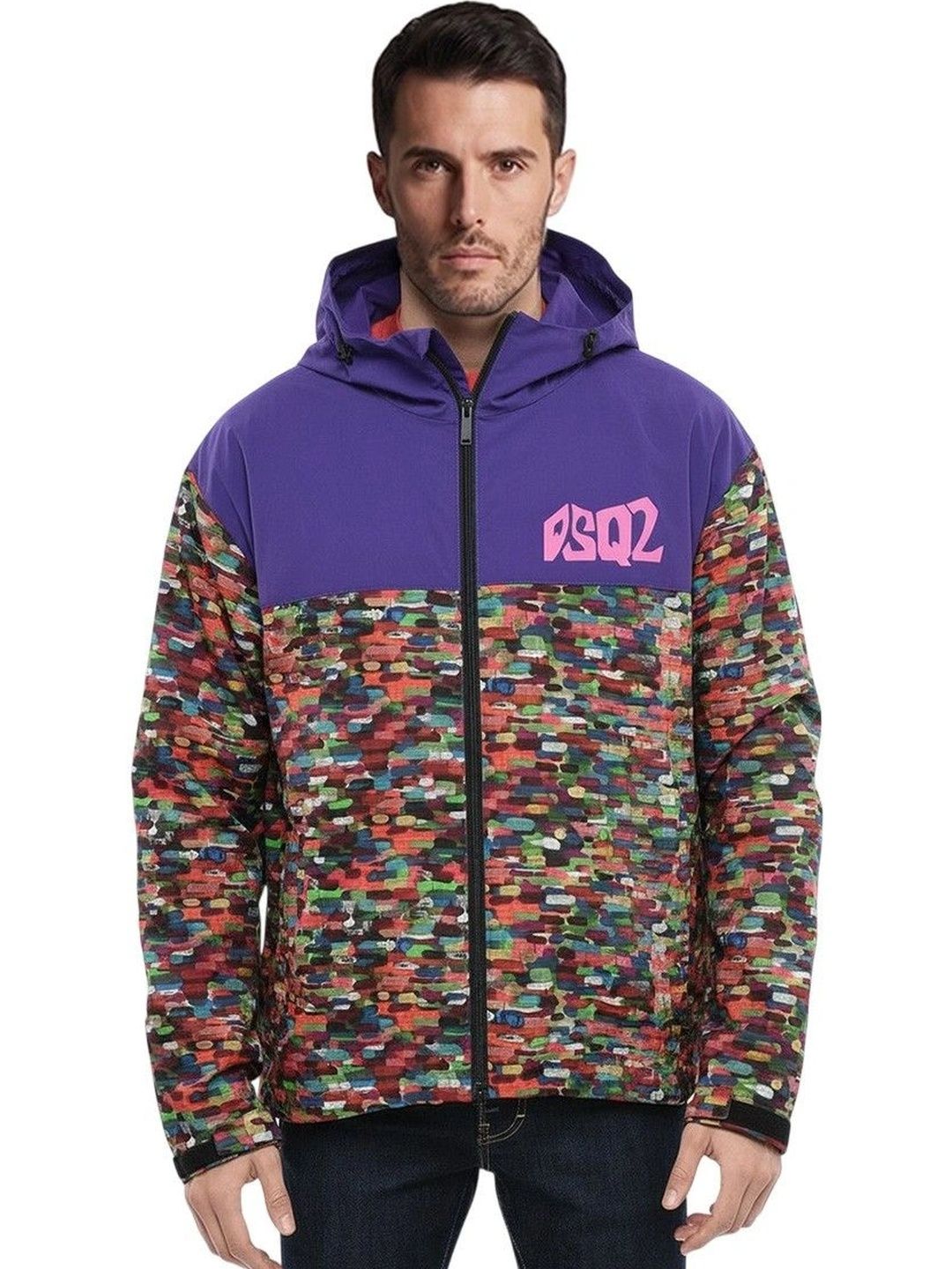 Dsquared2 Purple Logo Hood Jacket