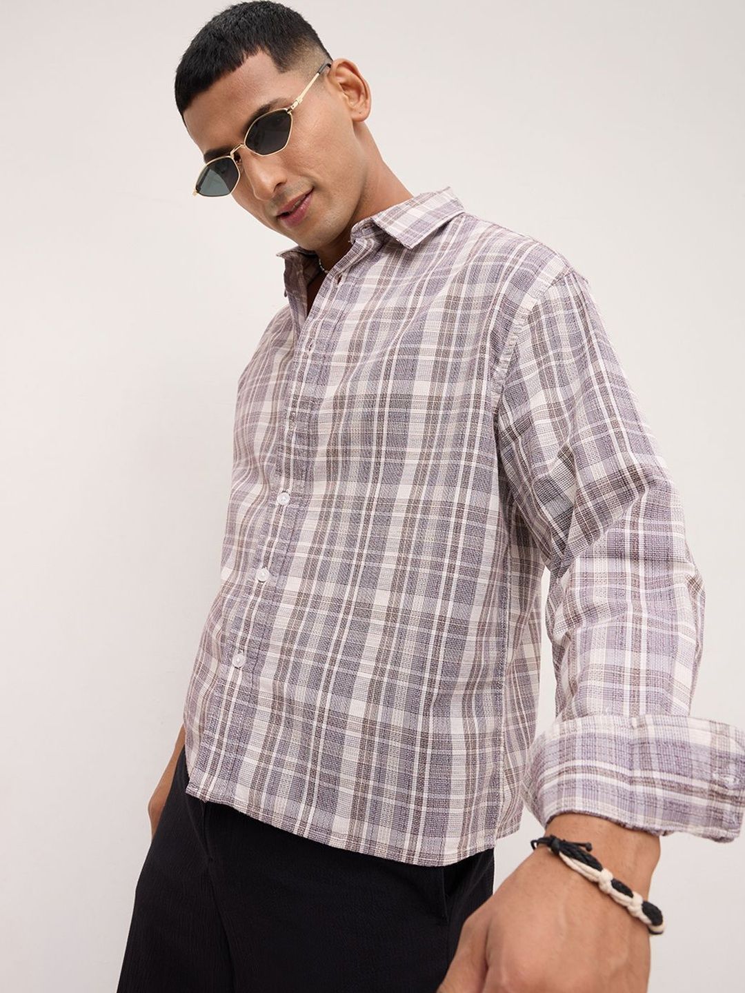 VASTRADO Men Classic Boxy Checked Casual Shirt