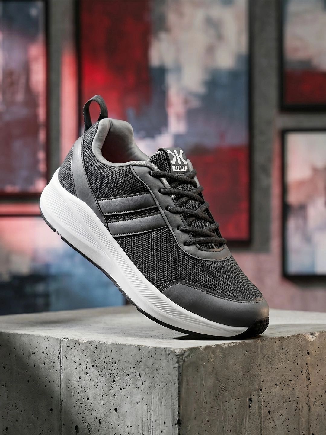 Killer Men Mesh Running Lace-Ups Non-Marking Shoes
