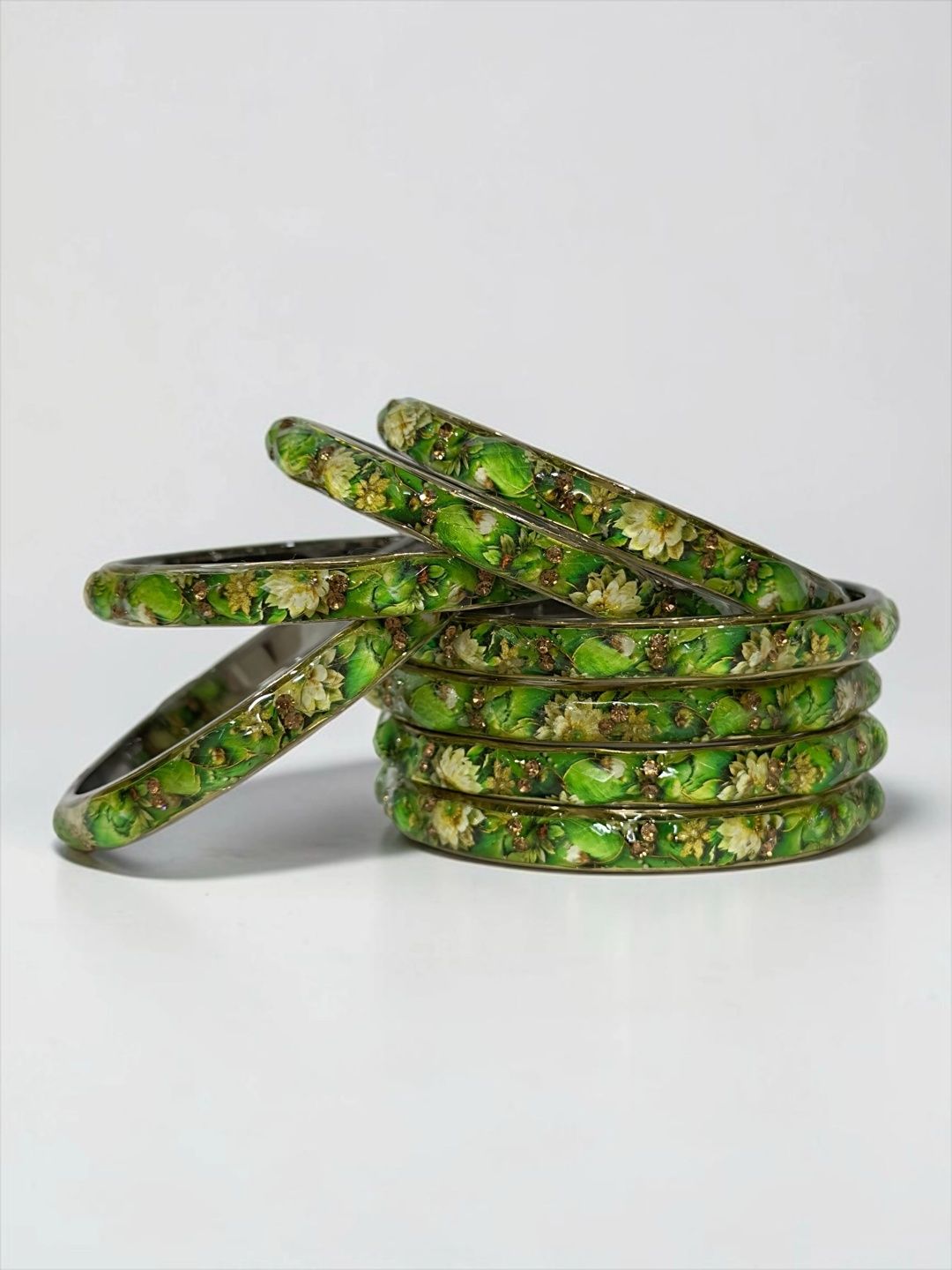 PRIYA KANGAN Enamelled Stone Studded & Beaded Bangle