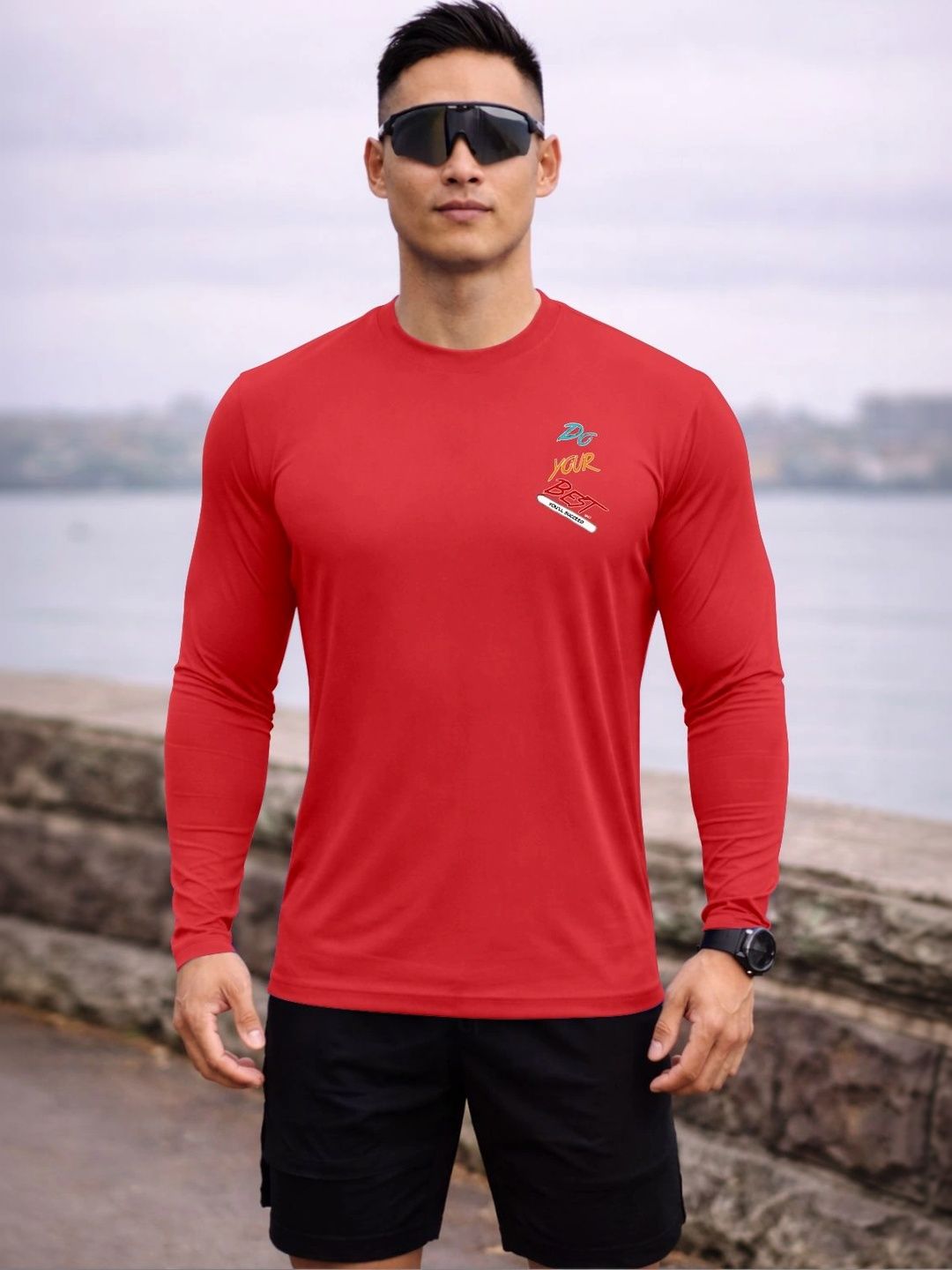ENRIZZ X FITNESS EXCHANGE Men Typography Printed Dri-FIT T-shirt