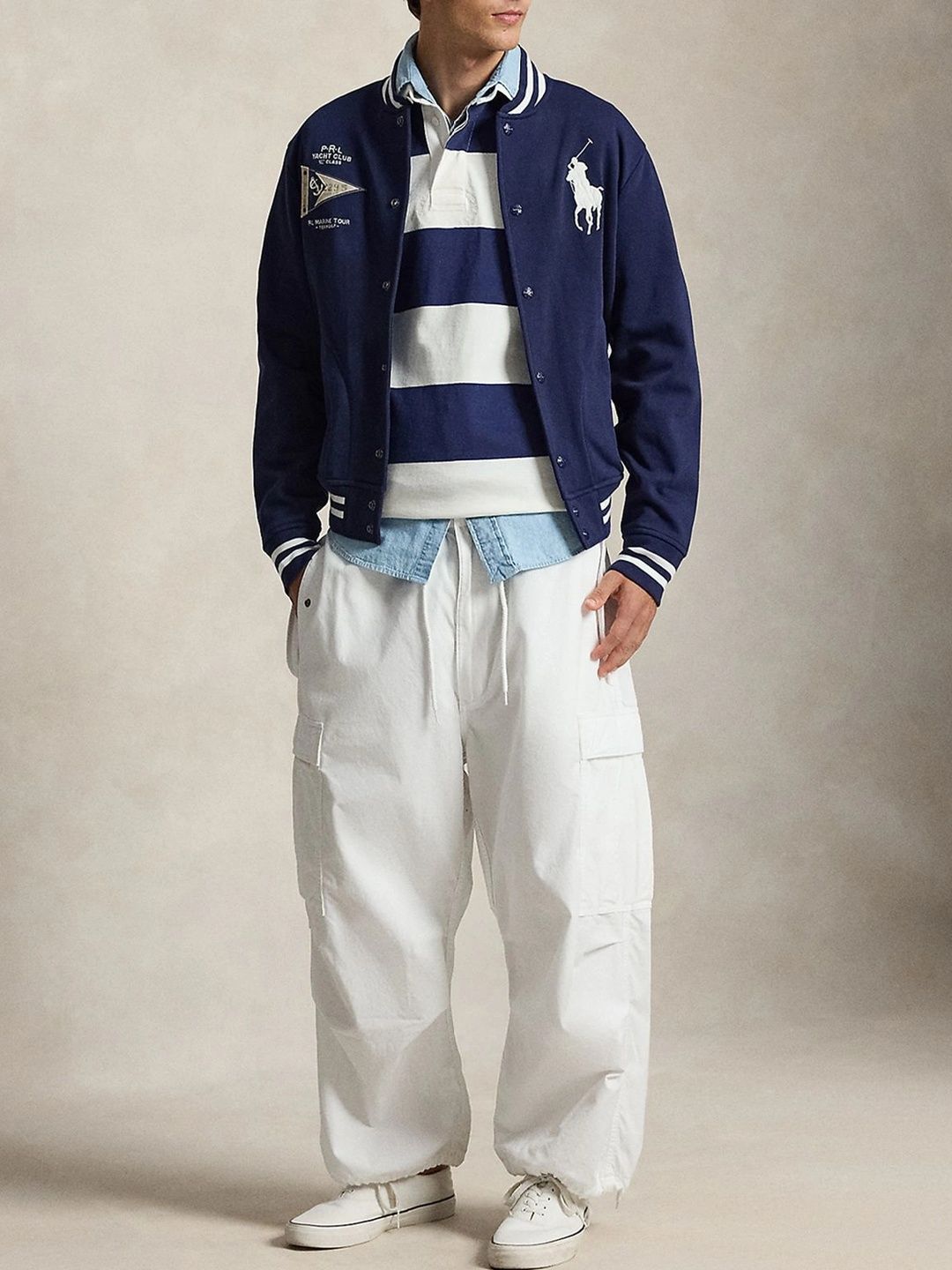Polo Ralph Lauren Men Brand Logo Varsity Jacket