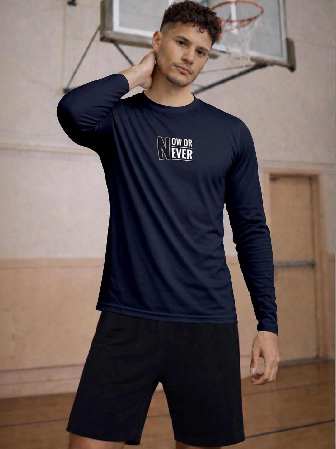 ENRIZZ X FITNESS EXCHANGE Men Typography Printed Dri-FIT T-shirt