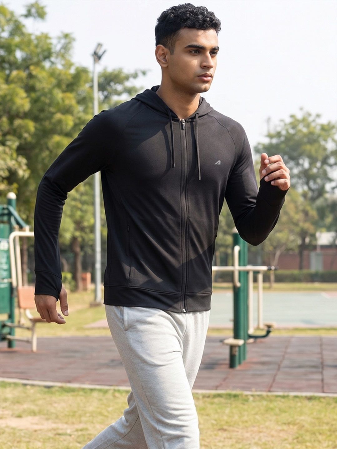 BOLDFIT Mens Black UV Protection Breathable Jacket