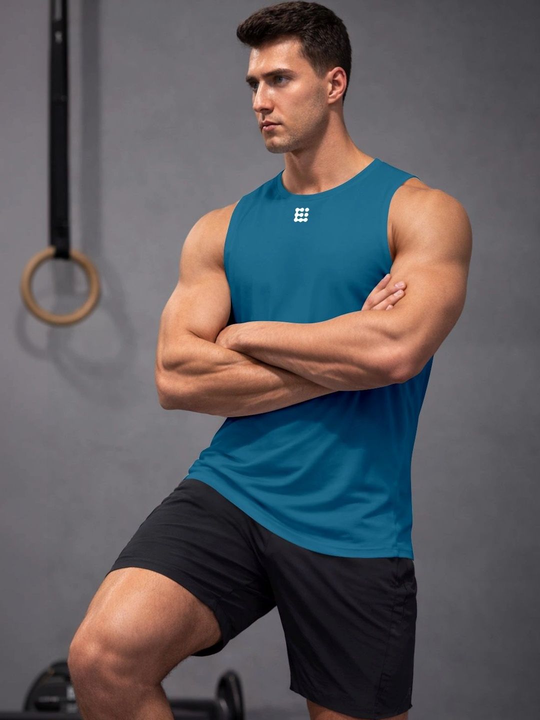 ENRIZZ X FITNESS EXCHANGE Men Typography Printed Dri-FIT T-shirt
