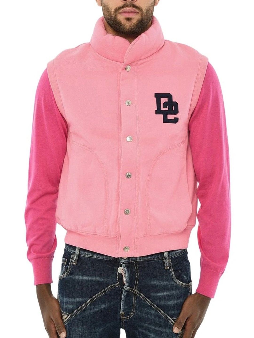 Dsquared2 Pink Mock Collar Jacket