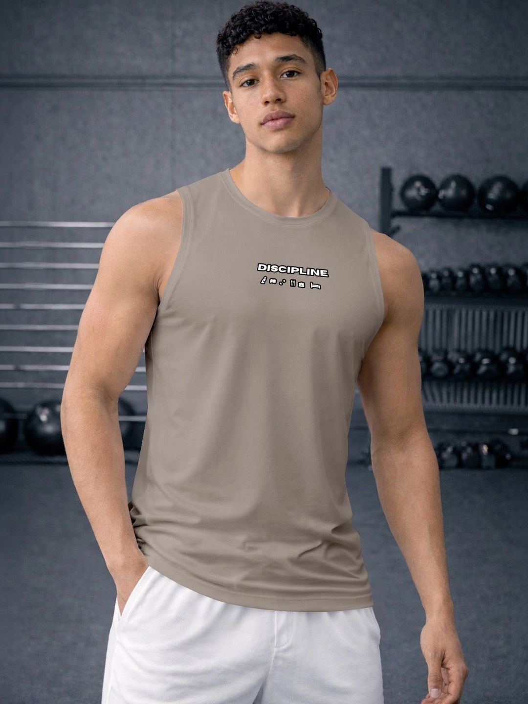 ENRIZZ X FITNESS EXCHANGE Men Typography Printed Dri-FIT T-shirt