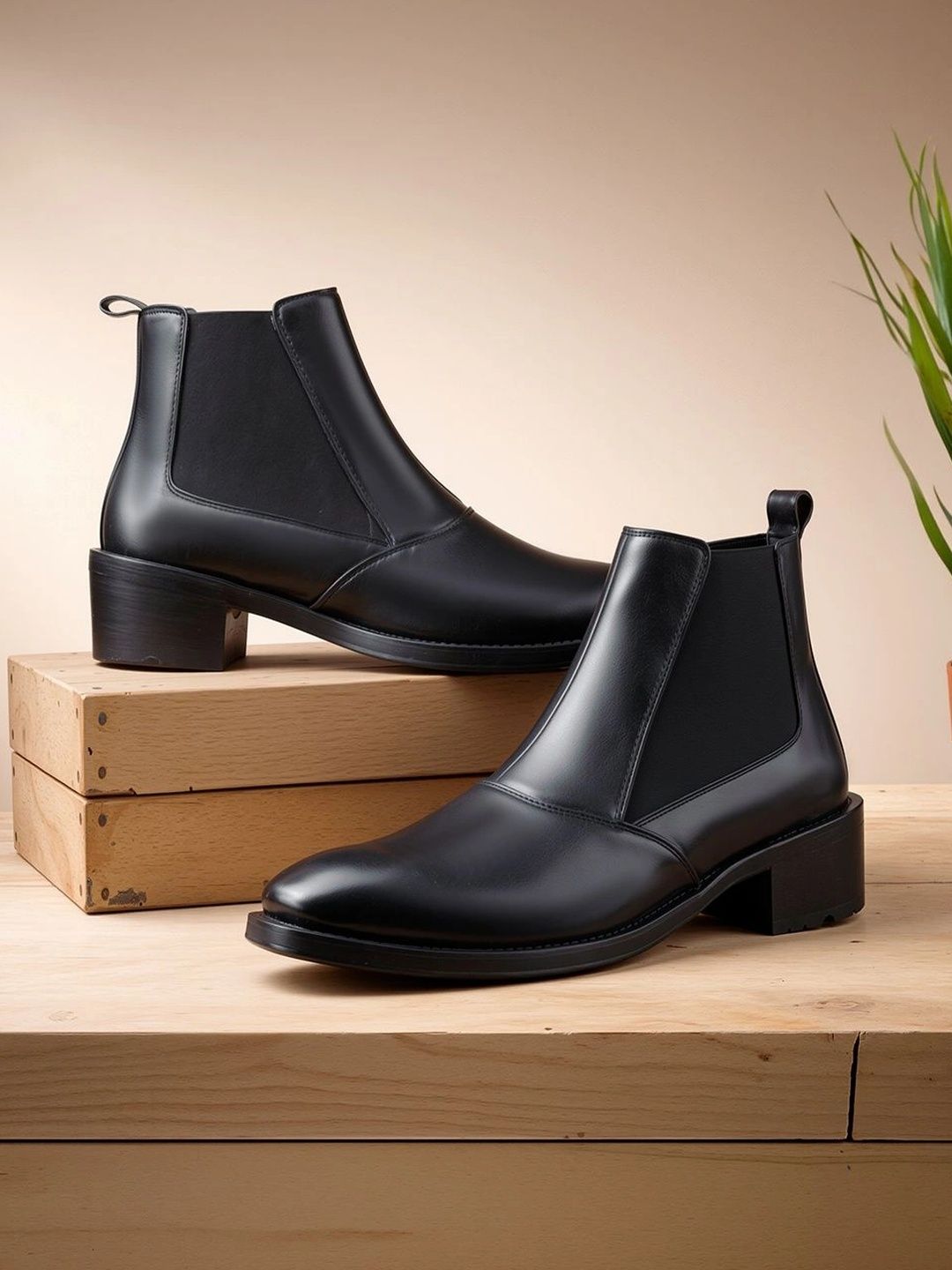 INVICTUS INVICTUS Men Round Toe Slip-On Chelsea Boots