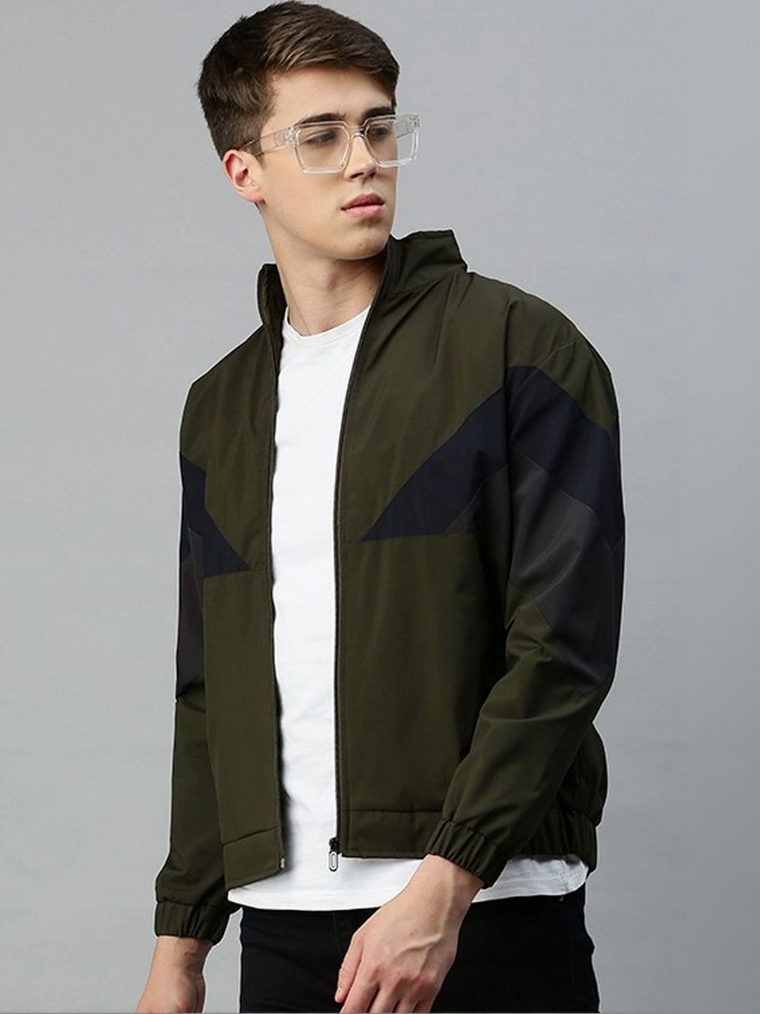 Kaali Peeli Men Colourblocked Outdoor Bomber Jacket