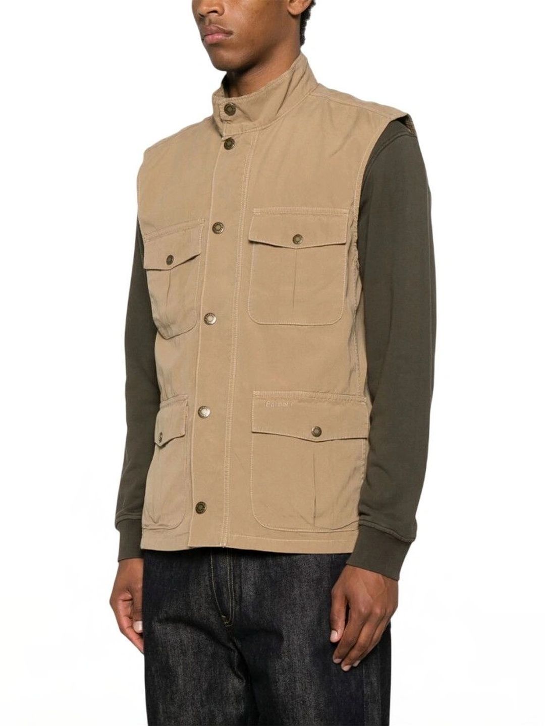 Barbour Beige Mock Collar Jacket