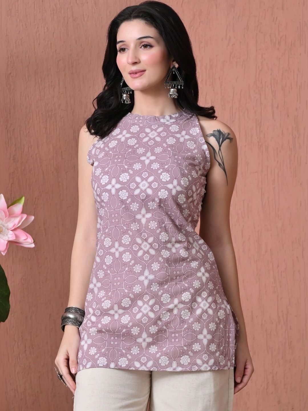 SANGAKURTI SANGAKURTI Floral Print Cotton Top