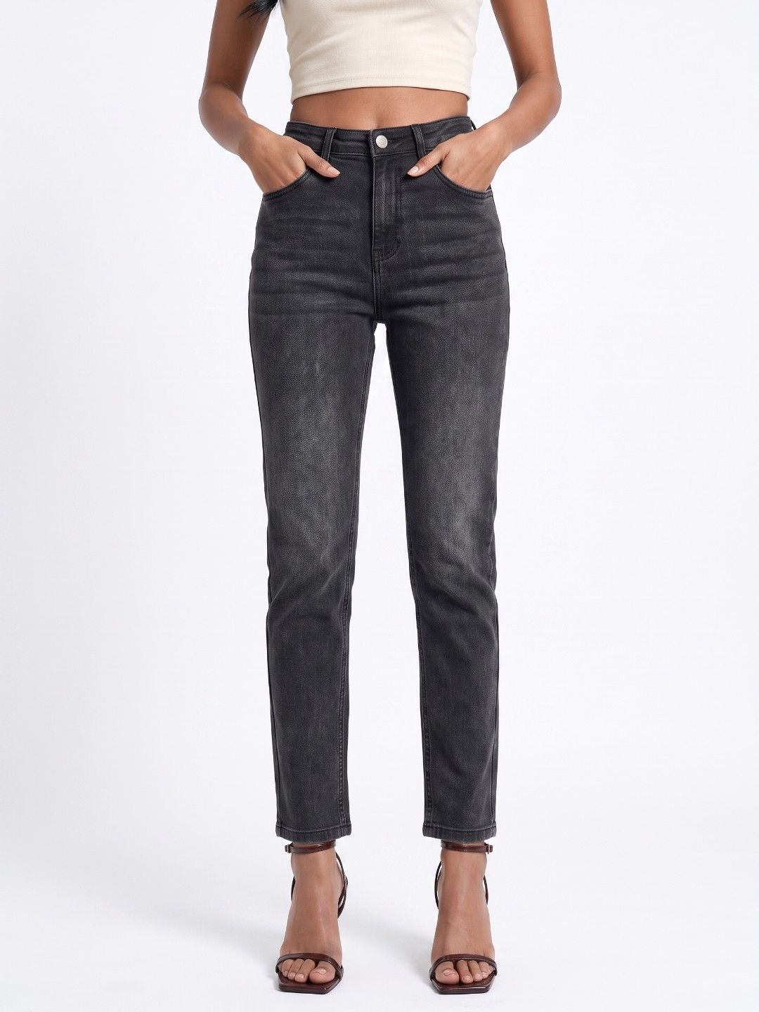 glitchez Women Slim Fit Mid-Rise Light Fade Jeans