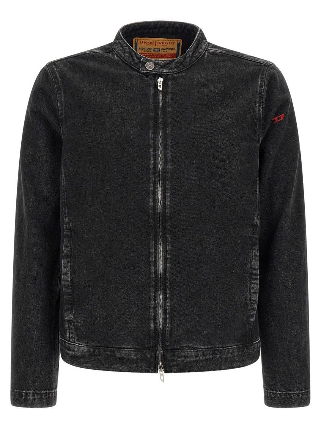 DIESEL Black Mandarin Collar Jacket