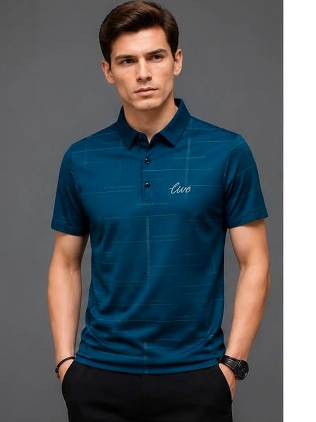 Moda Rapido Men Printed Polo Collar T-shirt