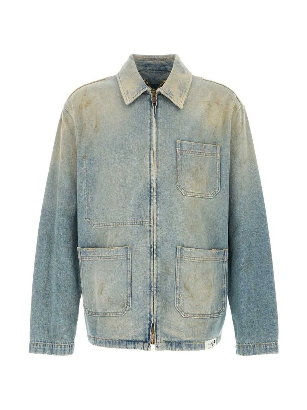 Golden Goose Genuine Leather Blue Dani Jacket