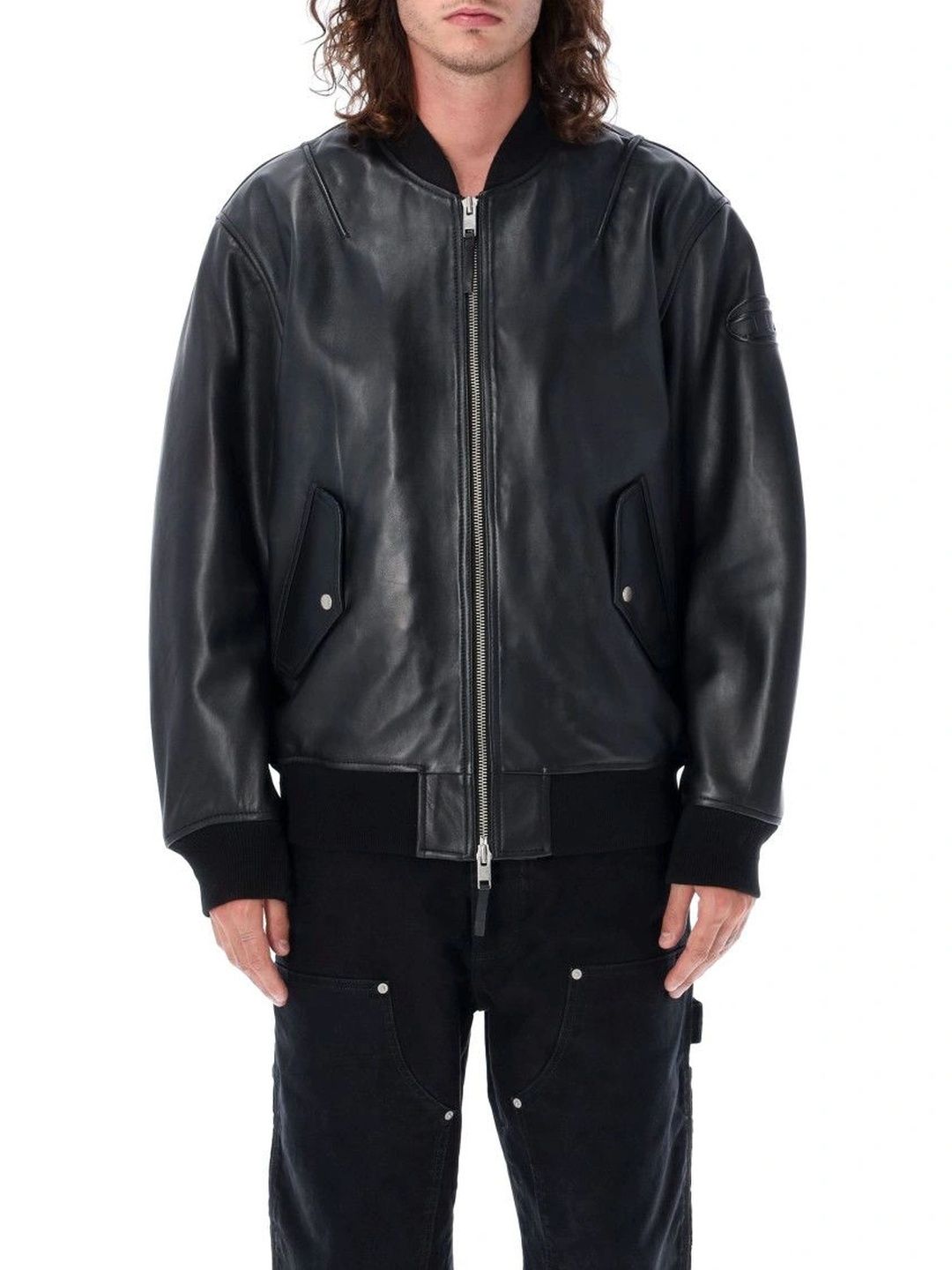 DIESEL Black Leather Jacket