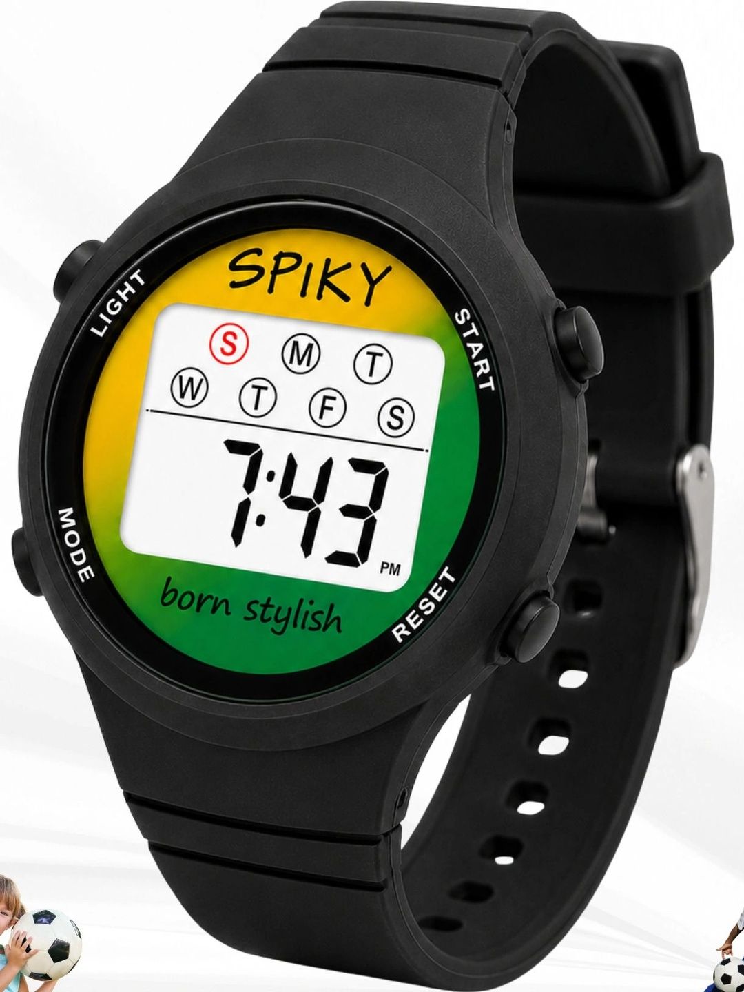 Spiky Spiky Unisex Kids Dial & Straps Digital Multi Function Watch SPKEVA64_C2_BLK