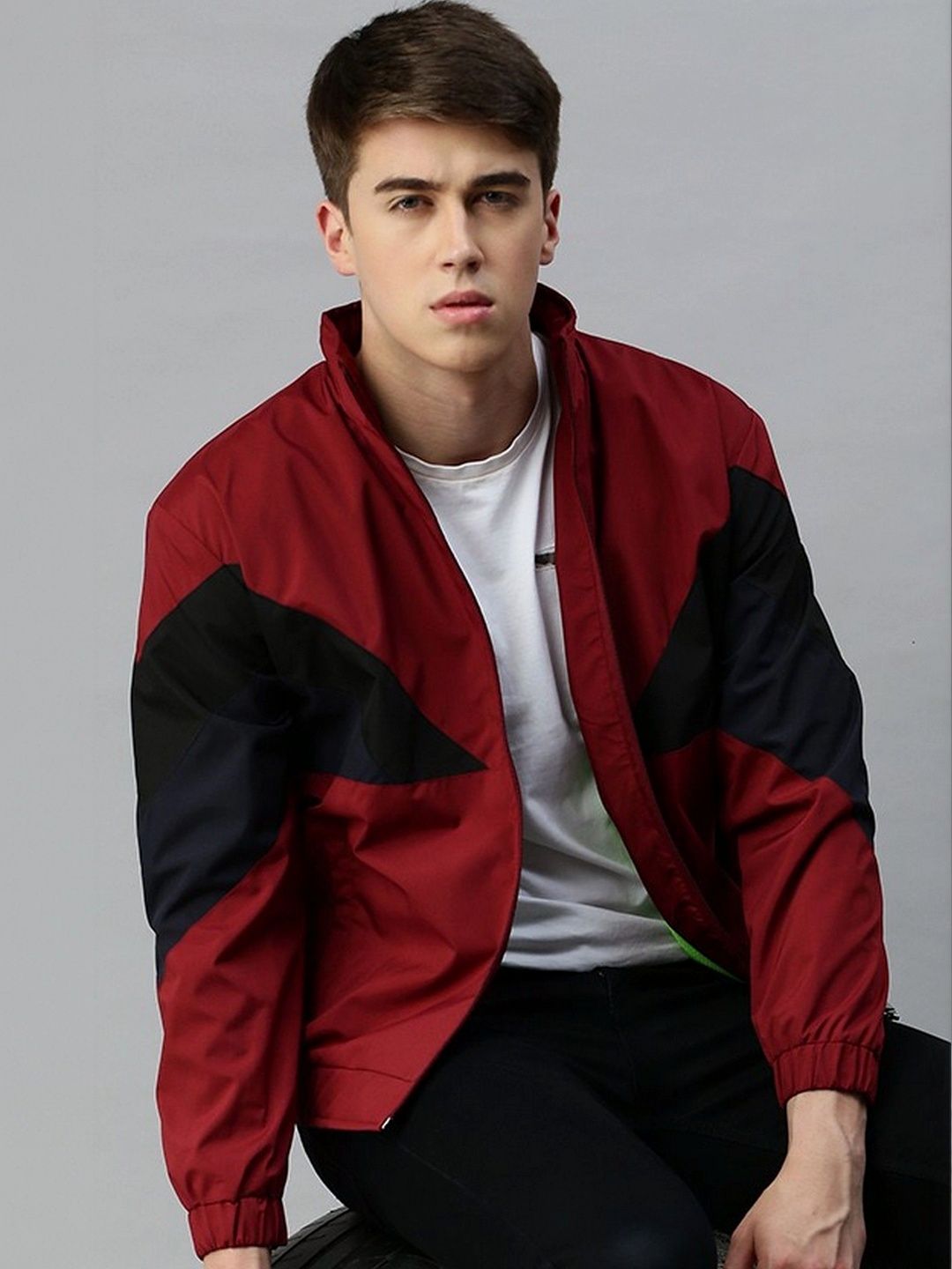 Kaali Peeli Men Colourblocked Lightweight Outdoor Bomber Jacket