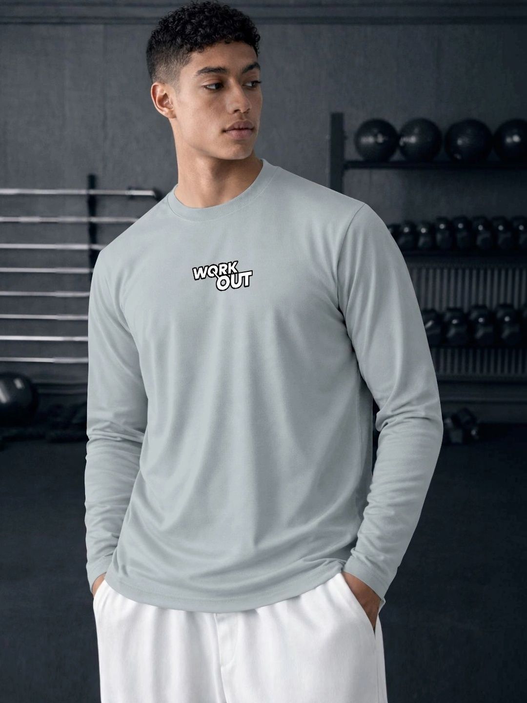 ENRIZZ X FITNESS EXCHANGE Men Typography Printed Dri-FIT T-shirt