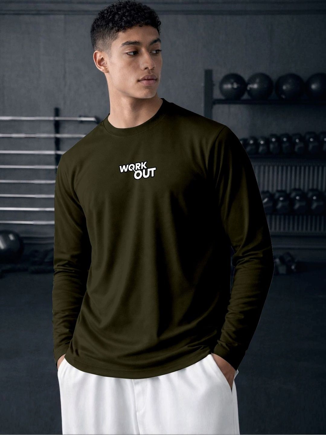 ENRIZZ X FITNESS EXCHANGE Men Typography Printed Dri-FIT T-shirt
