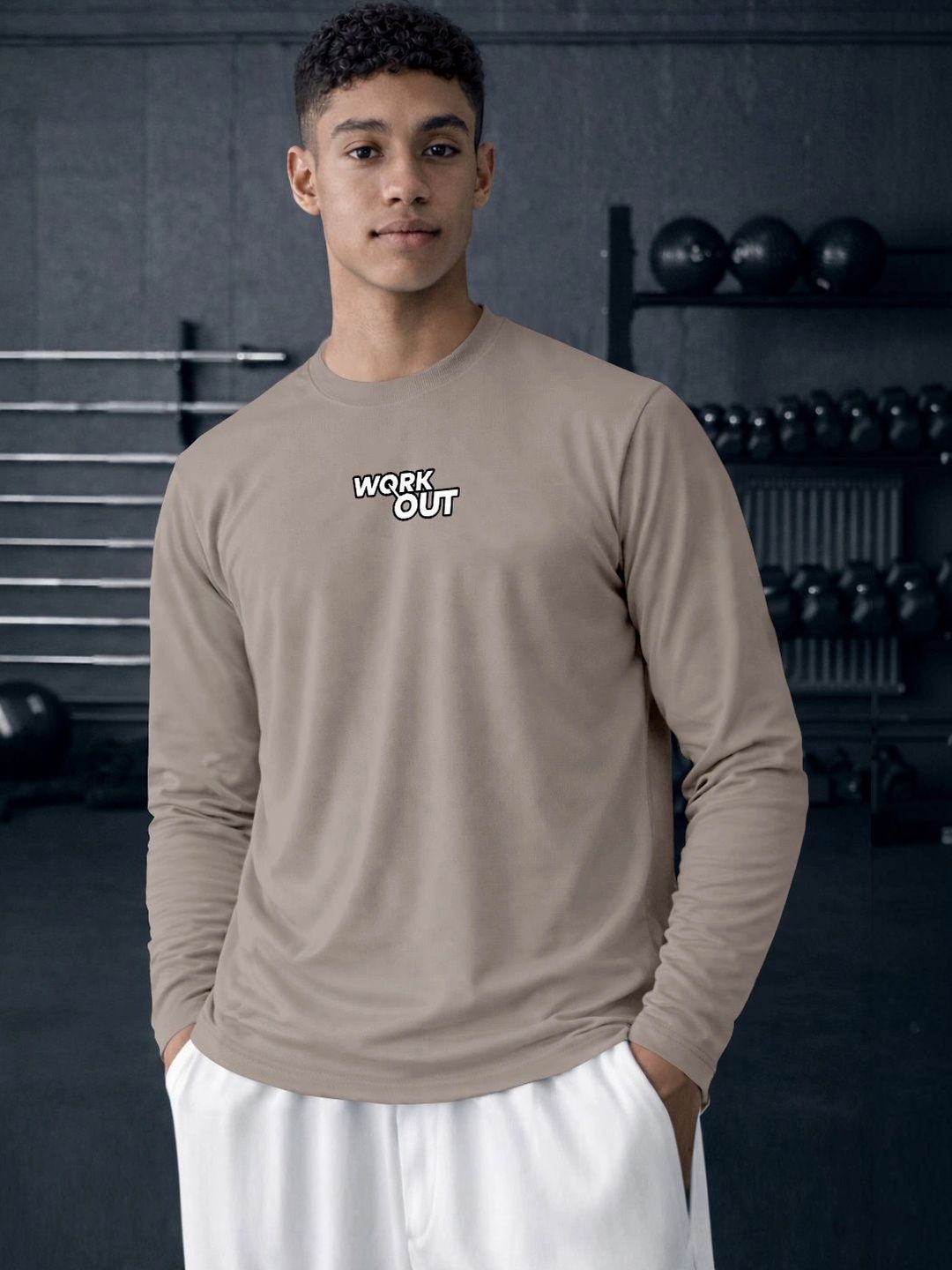 ENRIZZ X FITNESS EXCHANGE Men Typography Printed Dri-FIT T-shirt