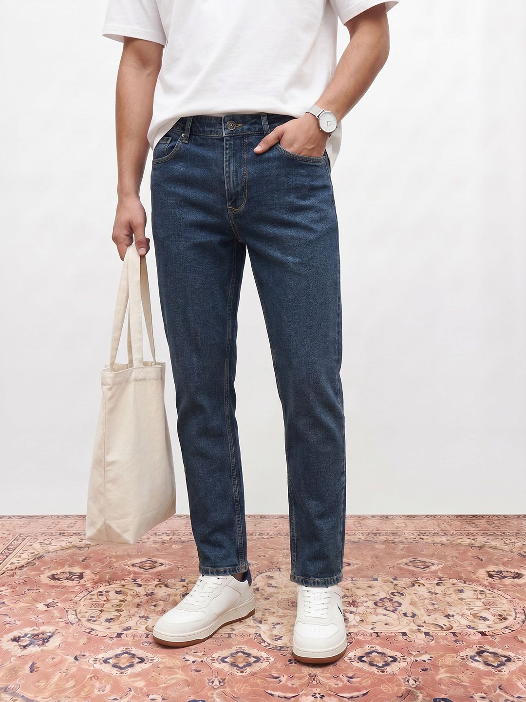Mr Bowerbird Men Tapered Fit Light Fade Stretchable Jeans