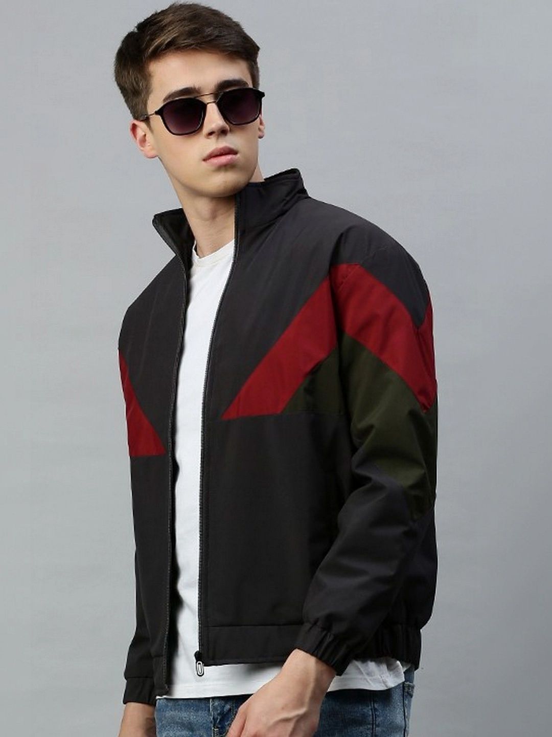 Kaali Peeli Men Colourblocked Lightweight Outdoor Bomber Jacket