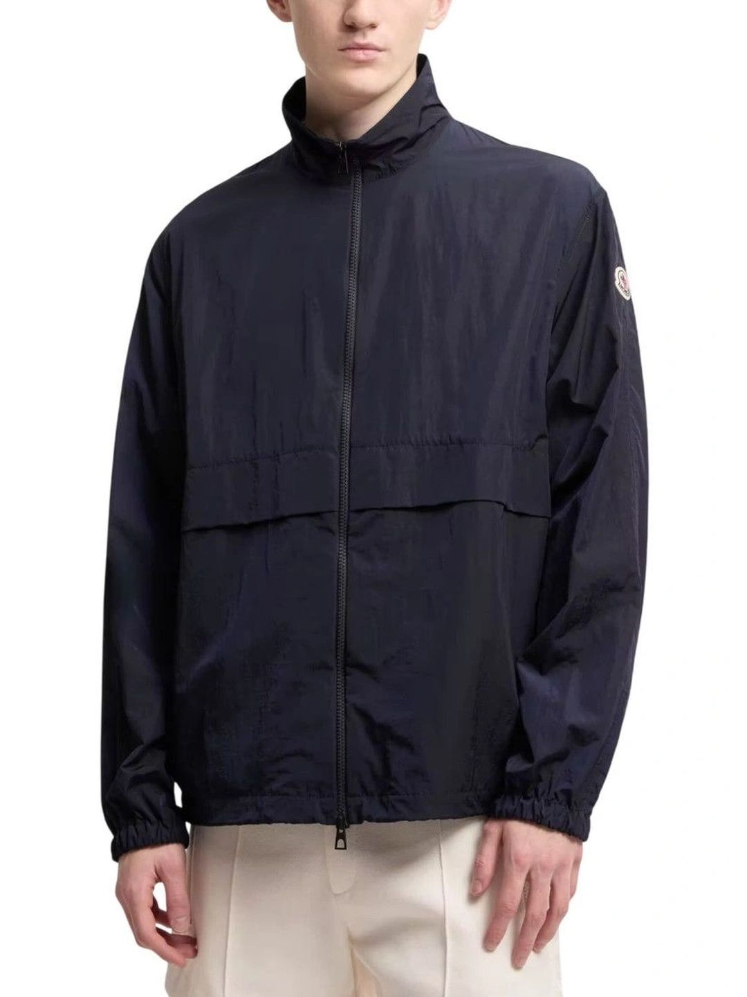 Moncler Navy Blue Mock Collar Jacket