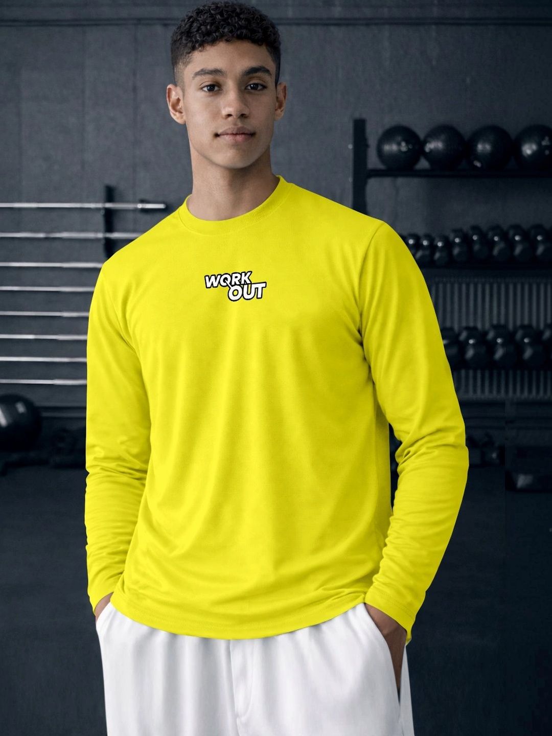 ENRIZZ X FITNESS EXCHANGE Men Typography Printed Dri-FIT T-shirt