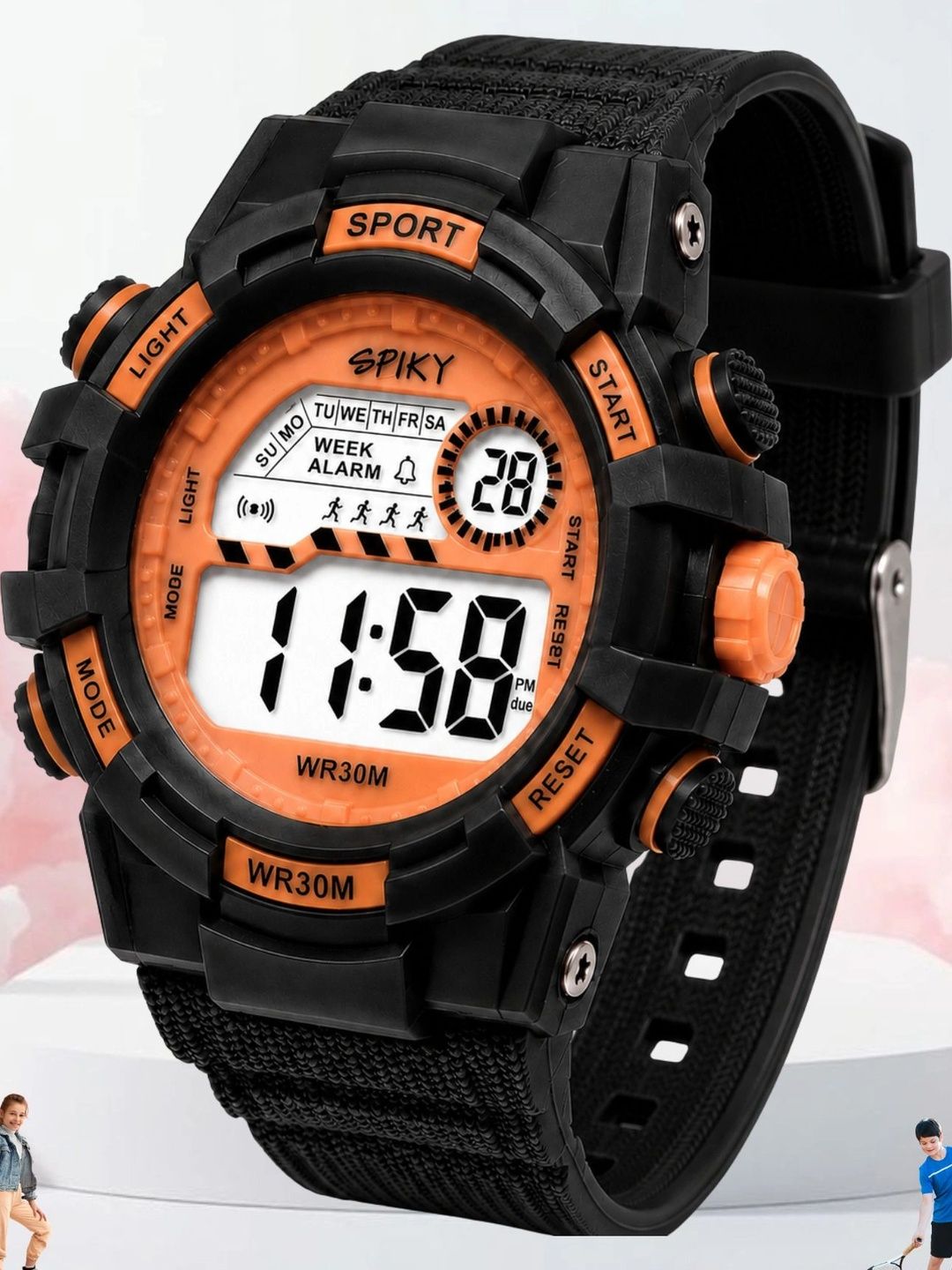 Spiky Spiky Unisex Kids Dial & Straps Digital Watch SPKEVA67_C3_BLK